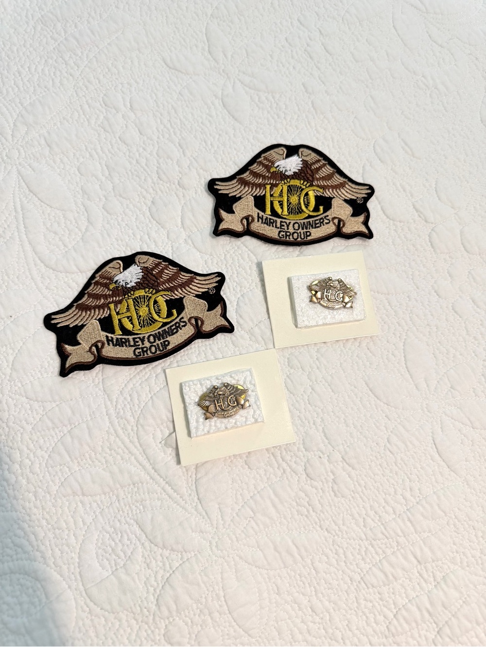 Harley Davidson Motorcycle Owner Group HOG Patch And Pins NEW 2 Patches 2 Pins